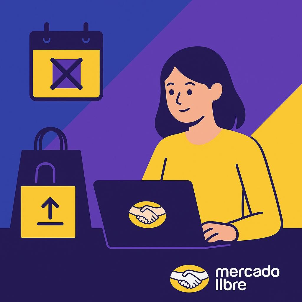 Vendedor de Mercado Libre planificando estrategias en un período sin feriados
