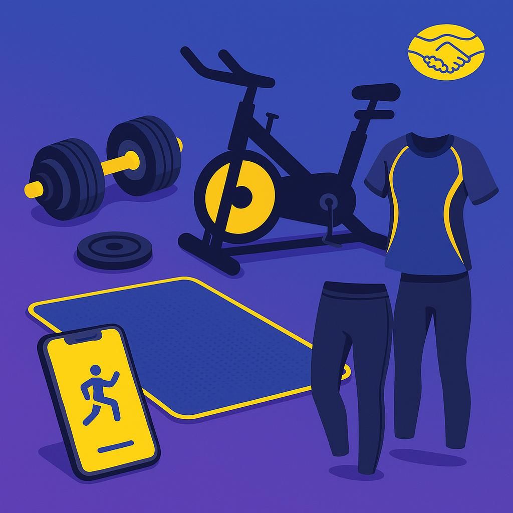 Persona entrenando en casa con equipamiento fitness